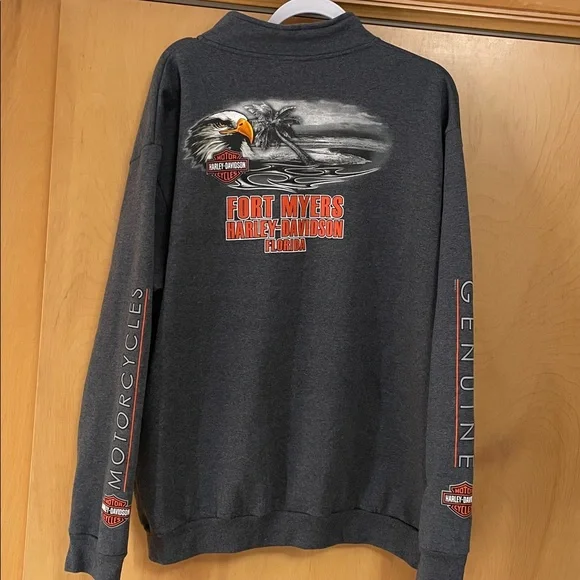 Harley-Davidson Genuine Motorcycles Zip Up Sweatshirt Fort Myers Florida XL - Picture 10 of 11